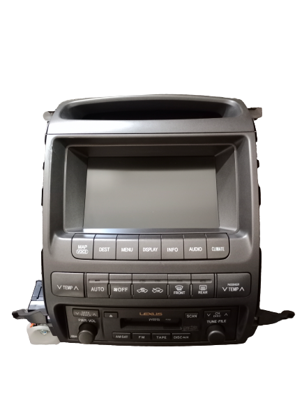 Lexus GX470 2007-2009 GPS Navigation Screen 86111-60200 Climate Control & AM FM Radio Cassette Player Used OEM