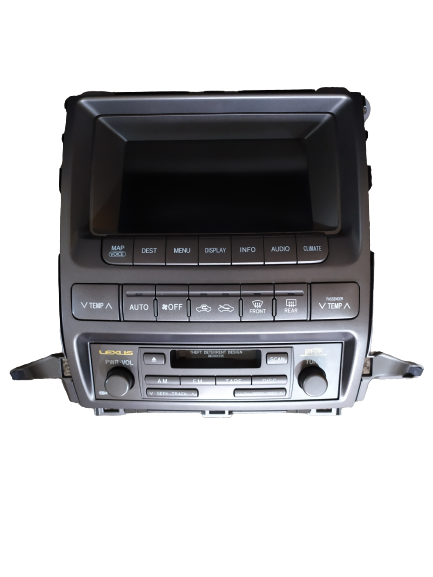 Lexus GX470 2005-2006 GPS Navigation Screen 86111-60121 Climate Control & AM FM Radio Cassette Player Used OEM