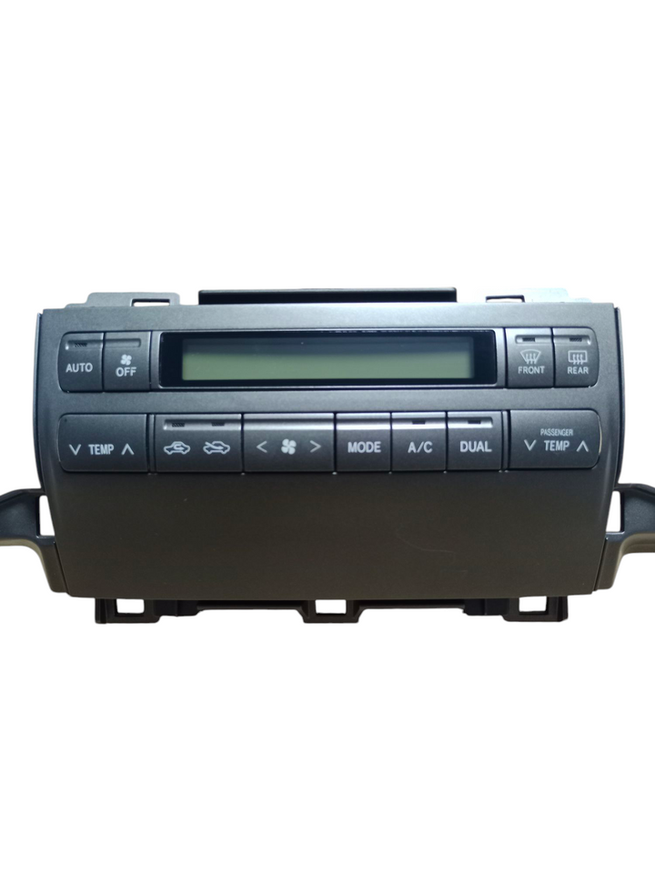 Slightly angled front view of Lexus GX470 climate control unit model 88650-60773 SKU CR-4422, displaying screen and control buttons clearly.