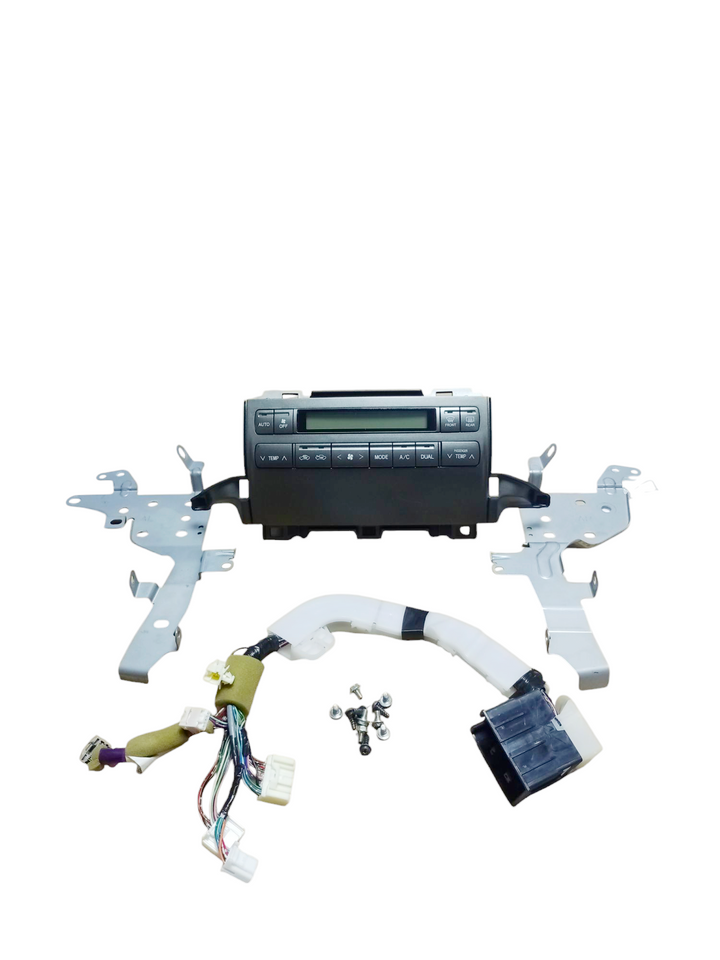 Lexus GX470 2008–2009 AC control unit model 88650-60773 SKU CR-4422 displayed with OEM mounting brackets and wire harness fully attached.