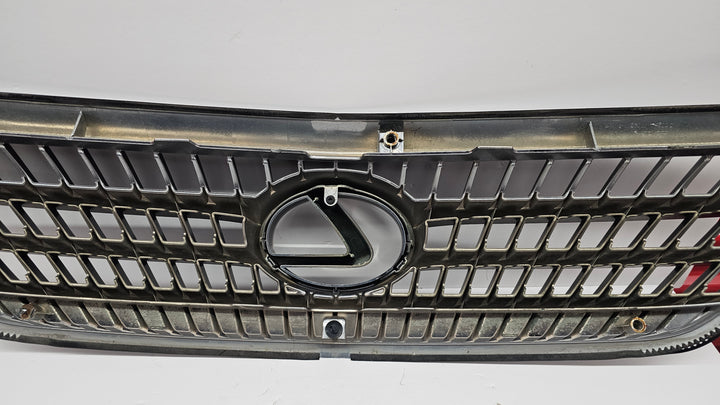 Detailed closeup of Lexus RX400h hood emblem OEM part