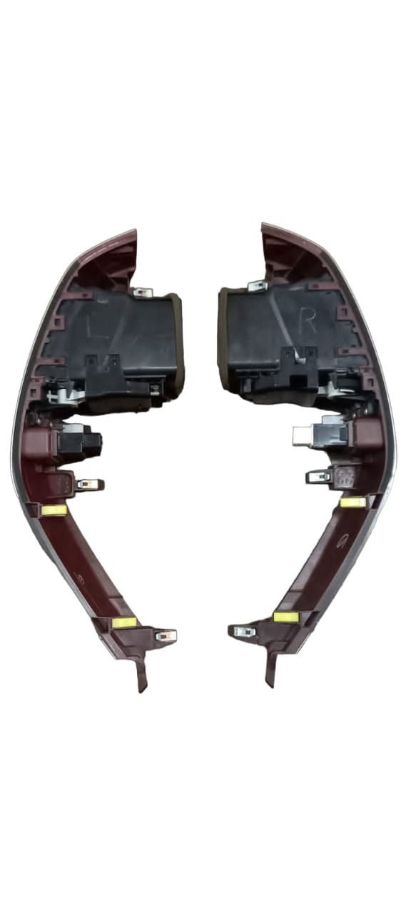 Rear view of Lexus GX470 2008–2009 dash air vent panels pair model 55474-60110 and 55475-60110 showing mounting clips and wiring connectors.