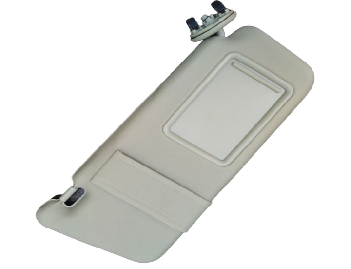 Toyota Camry Passenger Side Visor (2007-2011) - Tan Color, Cloth Finish, With Sunroof Cutout